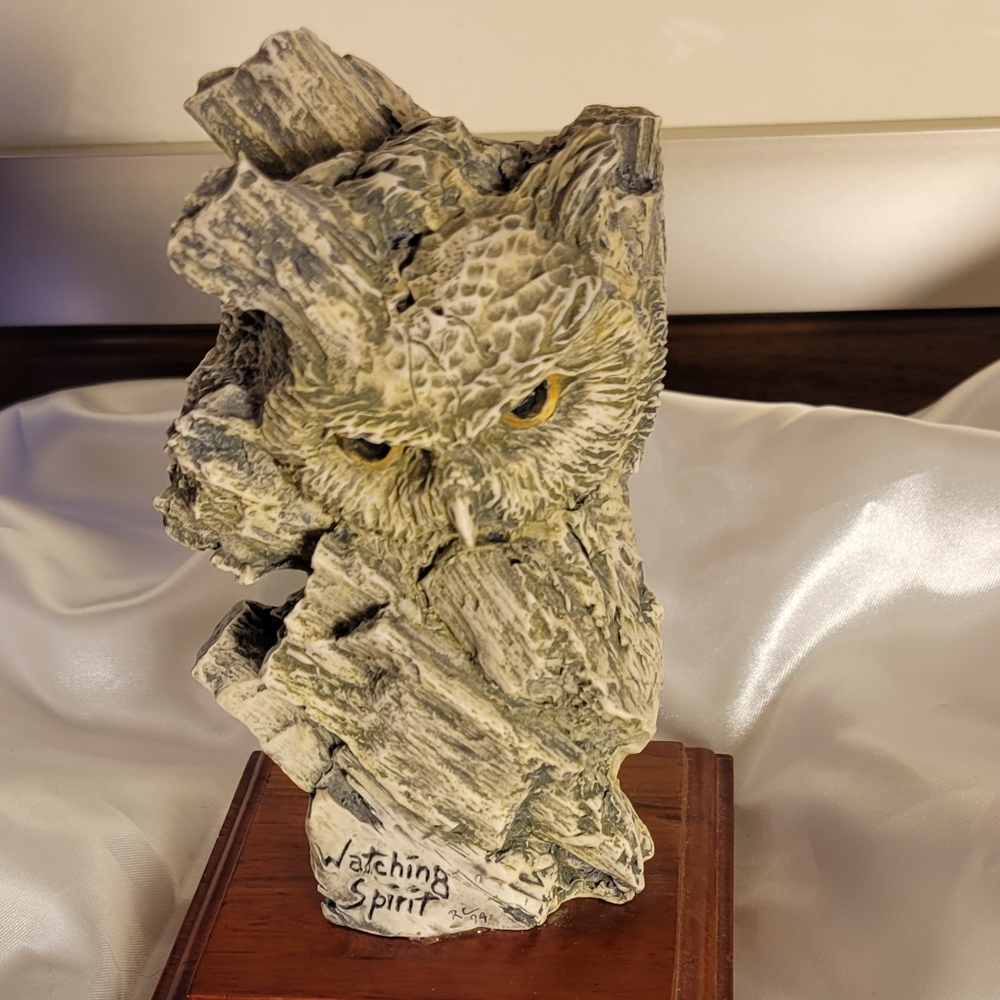 Owl Sculpture - Gray and Brown